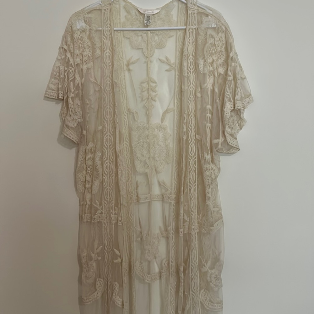 Lauren Conrad Sheer Lace Duster